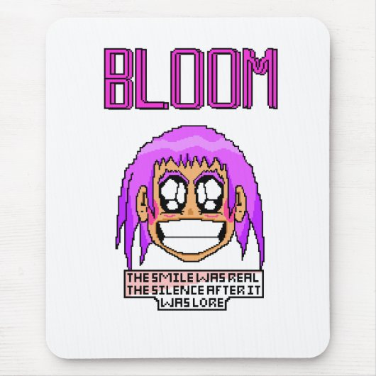 Zoe's Smile - Handgearbeitete Pixel-Art von Emotio Mousepad (Vorne)