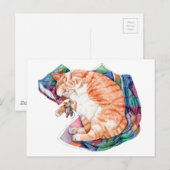 Zoe's Winter Nickerchen Postkarte (Vorne/Hinten)