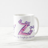 Zoey dekorative Z Monogramm-Tasse Namensbedeutung Kaffeetasse (VorderseiteRechts)