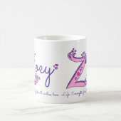 Zoey dekorative Z Monogramm-Tasse Namensbedeutung Kaffeetasse (Mittel)