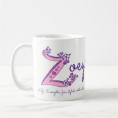 Zoey dekorative Z Monogramm-Tasse Namensbedeutung Kaffeetasse (Links)