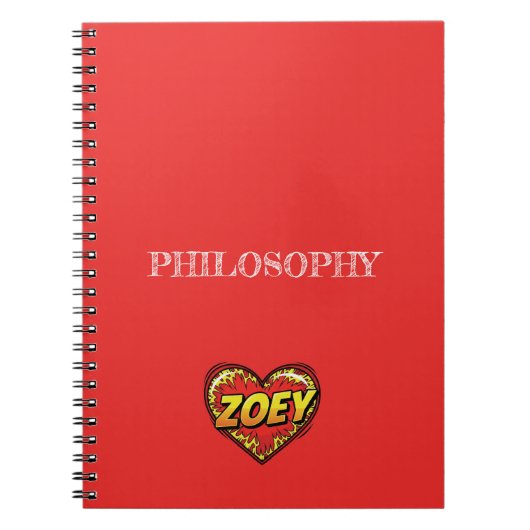 Zoey Heart Red Notizblock (Vorderseite)