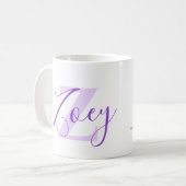 Zoey name meaning monogram Z purple Kaffeetasse (Vorderseite Links)