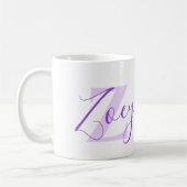 Zoey name meaning monogram Z purple Kaffeetasse (Links)