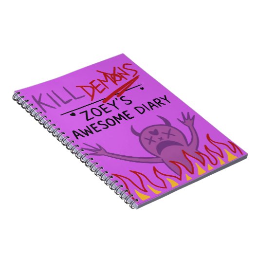 Zoey’s Awesome Diary – Funny Purple Demon Notebook Notizblock (Rechte Seite)