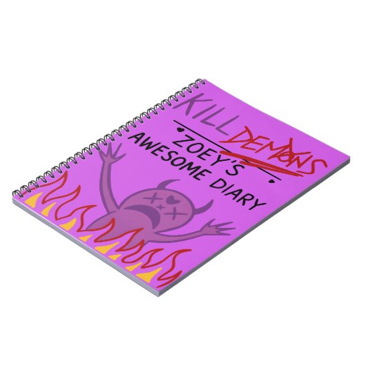 Zoey’s Awesome Diary – Funny Purple Demon Notebook Notizblock (Linke Seite)