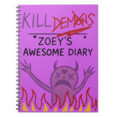 Zoey’s Awesome Diary – Funny Purple Demon Notebook Notizblock (Vorderseite)
