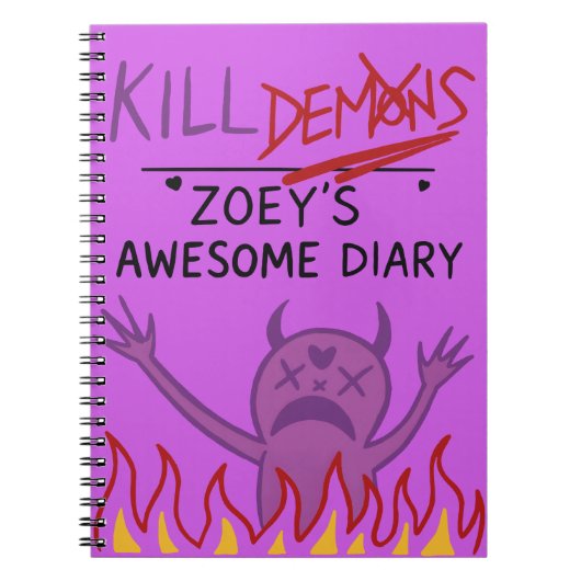 Zoey’s Awesome Diary – Funny Purple Demon Notebook Notizblock (Vorderseite)