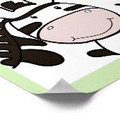 Zoey the Zebra NAME PRINT Baby Zoo Animals Poster (Ecke)