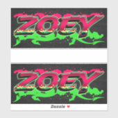 Zoey Vorname Name Graffiti Aufkleber Sticker (Blatt)