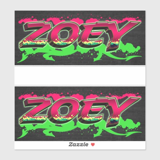 Zoey Vorname Name Graffiti Aufkleber Sticker (Blatt)