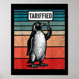Zögerlich verschobener Pinguin Politischer Humor Poster