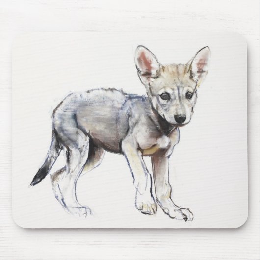 Zögernarabischer Wolf-Welpe 2009 Mousepad (Vorne)