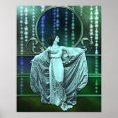 Zohara: Art Deco Woman in Aqua & Green Poster (Vorne)