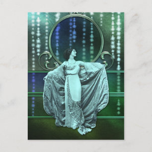 Zohara: Art Deco Woman Postkarte