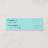 Zohara: Kunst-Deko-Frau im Aqua u. im Grün Mini Visitenkarte (Rückseite)