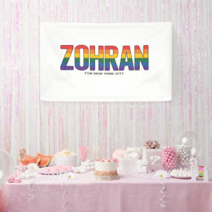 Zohran Bürgermeister von NYC LGBTQ USA Demokrat Banner