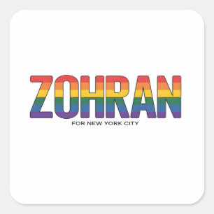 Zohran Bürgermeister von NYC LGBTQ USA Demokrat Quadratischer Aufkleber