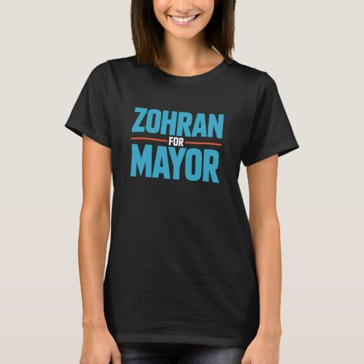 Zohran for Mayor Bold Blue Red Political T-Shirt (Vorderseite)