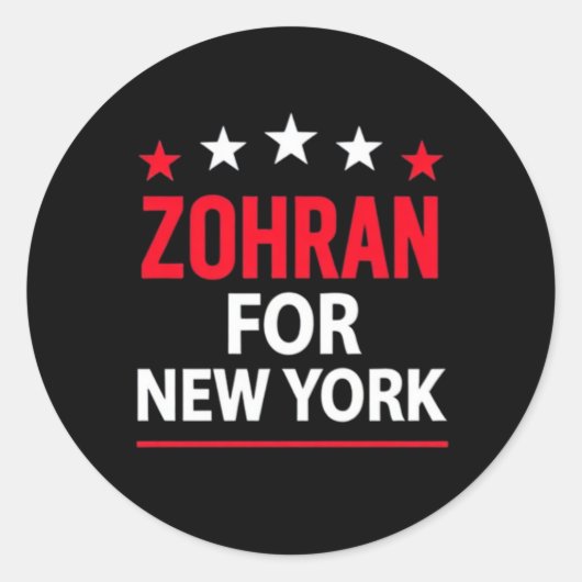 Zohran for New York – Bold Political Support Runder Aufkleber (Vorderseite)