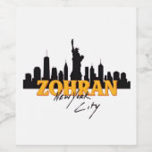 Zohran Mamdani for Mayor NYC Democratic Weinetikett (Einzelnes Label)