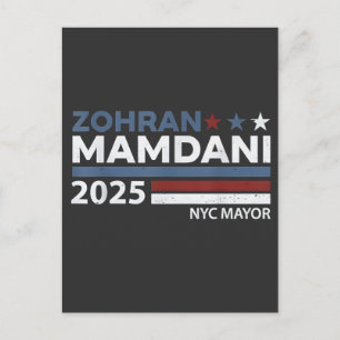 Zohran Mamdani Für NYC Bürgermeister USA Demokrate Feiertagspostkarte