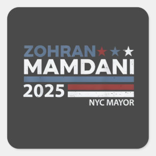Zohran Mamdani Für NYC Bürgermeister USA Demokrate Quadratischer Aufkleber