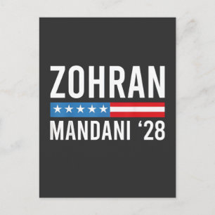 Zohran Mamdani NYC Bürgermeister Kandidat USA Flag Ankündigungspostkarte