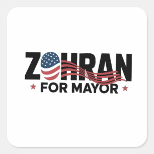 Zohran Mamdani NYC Bürgermeisterkandidat USA Quadratischer Aufkleber