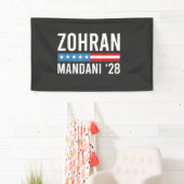 Zohran Mamdani NYC Mayor Candidate USA Flag Banner (Insitu)