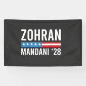 Zohran Mamdani NYC Mayor Candidate USA Flag Banner (Horizontal)