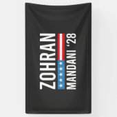Zohran Mamdani NYC Mayor Candidate USA Flag Banner (Vertikal)