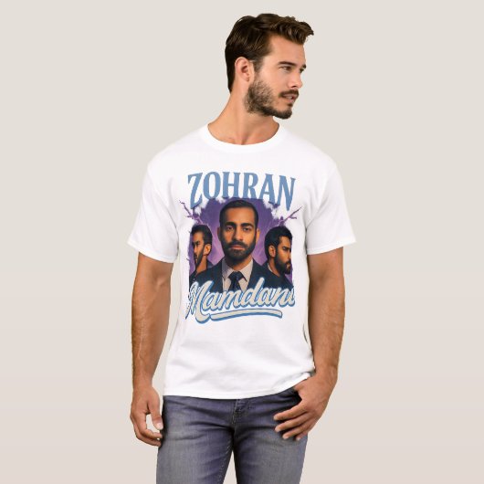 Zohran Mamdani NYC State Retro Style T-Shirt (Vorne ganz)