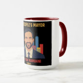 Zohran The Peoples Mayor Pop Art City Poster Tasse (VorderseiteRechts)