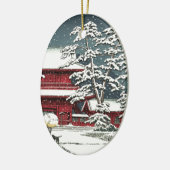 "Zojoji in Snow" von Kawase Hasui 川 瀬 巴 Keramik Ornament (Links)