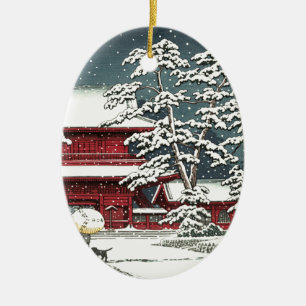 "Zojoji in Snow" von Kawase Hasui 川 瀬 巴 Keramik Ornament
