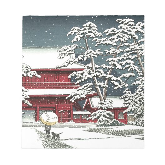 "Zojoji in Snow" von Kawase Hasui 川 瀬 巴 Notizblock (Vorderseite)