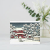 "Zojoji in Snow" von Kawase Hasui 川 瀬 巴 Postkarte (Stehend Vorderseite)