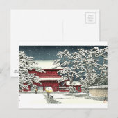"Zojoji in Snow" von Kawase Hasui 川 瀬 巴 Postkarte (Vorne/Hinten)