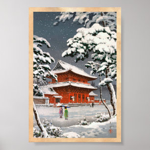 Zojoji Temple Snow Tsuchiya Koitsu Winterszene Poster