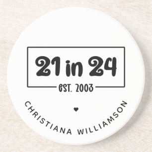 Zoll 21. Geburtstag 21 im 24. Est 2003 Geburtstag Getränkeuntersetzer