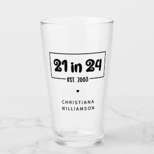 Zoll 21. Geburtstag 21 im 24. Est 2003 Geburtstag Glas