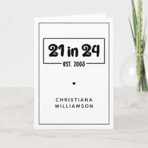Zoll 21. Geburtstag 21 im 24. Est 2003 Geburtstag Karte