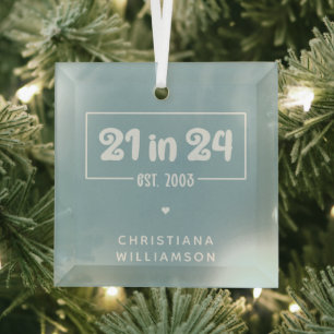 Zoll 21. Geburtstag 21 im 24. Est 2003 Geburtstag Ornament Aus Glas