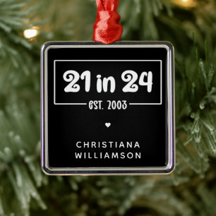 Zoll 21. Geburtstag 21 im 24. Est 2003 Geburtstag Ornament Aus Metall