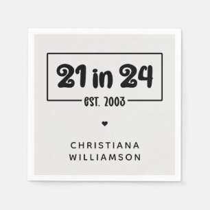 Zoll 21. Geburtstag 21 im 24. Est 2003 Geburtstag Serviette