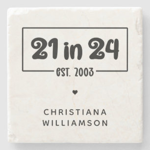 Zoll 21. Geburtstag 21 im 24. Est 2003 Geburtstag Steinuntersetzer