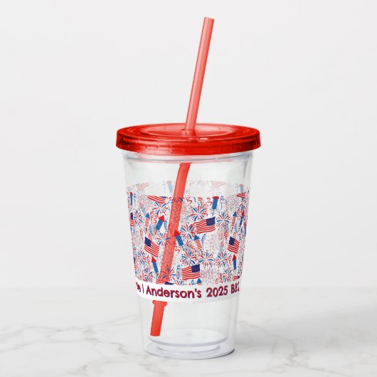 Zoll 4. Juli Acryltrinkbecher (Rückseite)