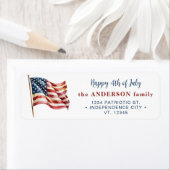 Zoll 4. Juli US-amerikanische Flag-Rücksendeadress (Insitu)