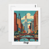 Zoll Chicago Illinois Postkarte (Vorne/Hinten)